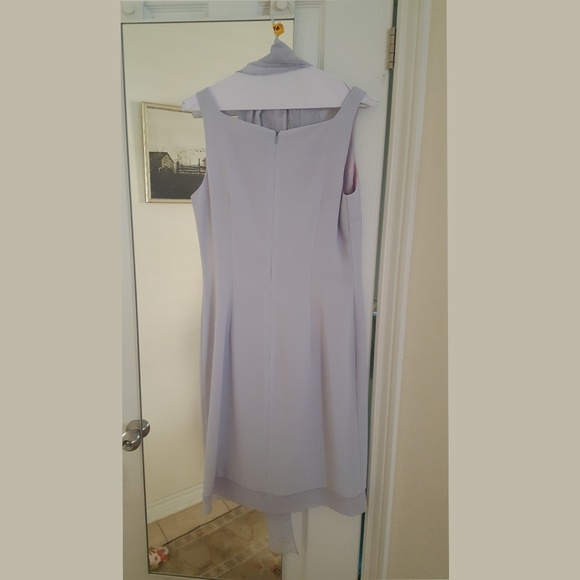 Braemar Polyester Midi Purple Dress with Scarf - Picture 3 of 3